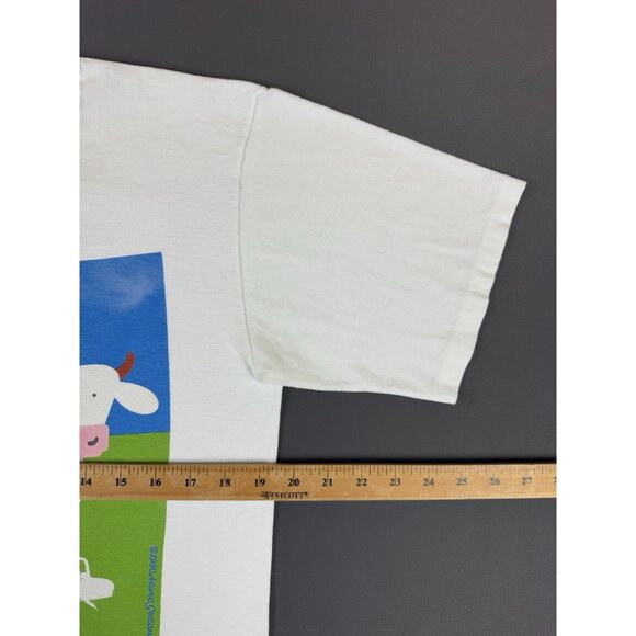 Vintage 1990 Cows Ice Cream Art Tee Single Stitch Prince Edward Island Promo - Picture 14 of 15